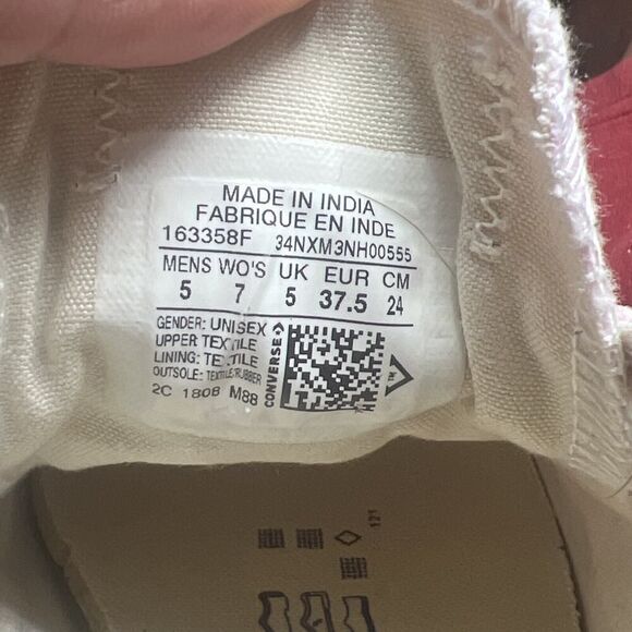 Converse CTAS OX Mens Size 5 Athletic Pink Canvas Laces Casual Sneakers 163358F - Picture 11 of 12